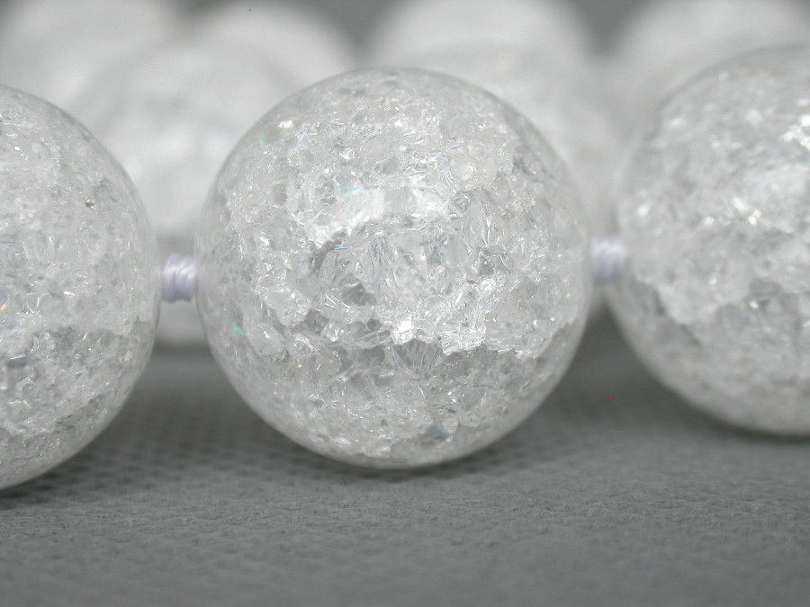 AAAA 18" 20mm natural round white Crackle crystal Beads Necklace c1164