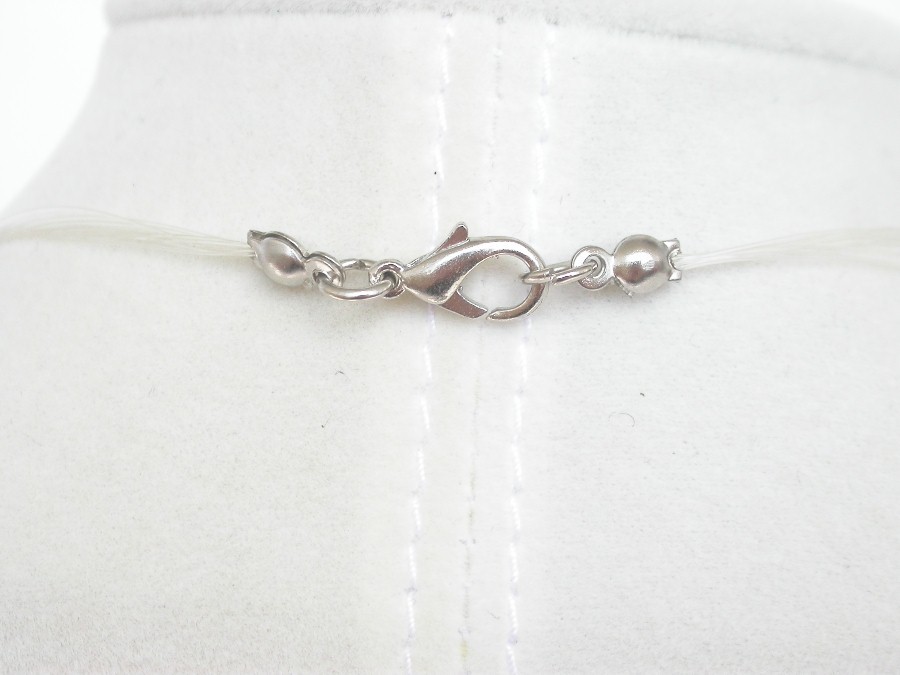 fish wire 18" 9row Baroque gray freshwater pearls necklace 18KGP c1350
