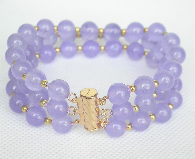 Selectable 8" 8mm 3row round Multicolor Amethyst jade Bracelet Earrings set c831