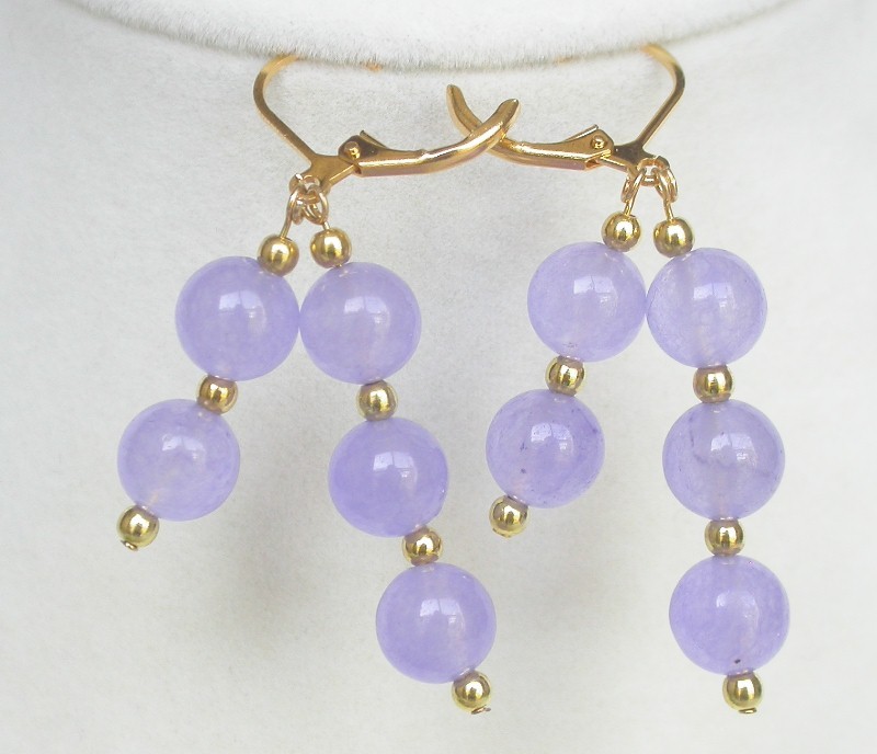 Selectable 8" 8mm 3row round Multicolor Amethyst jade Bracelet Earrings set c831
