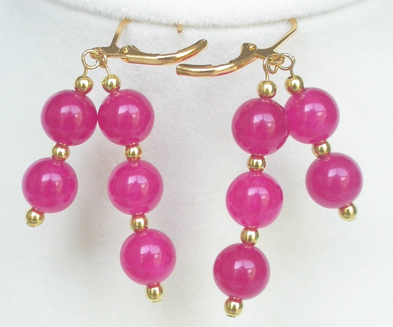 Selectable 8" 8mm 3row round Multicolor Amethyst jade Bracelet Earrings set c831
