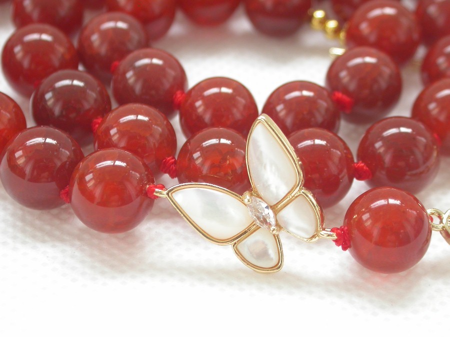 Selectable 10mm round Crackle veins Multicolor yellow red agate beads necklace