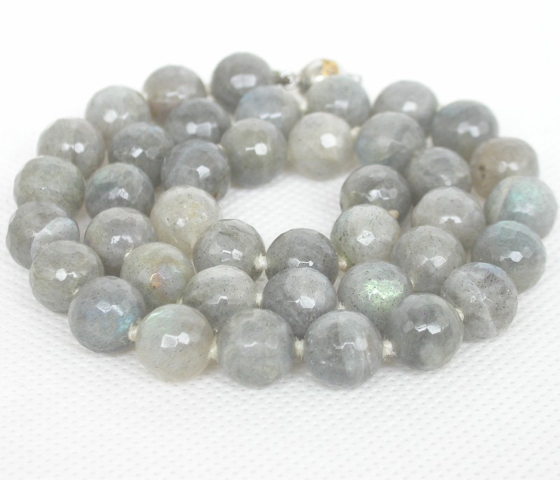 Authentic 17" 10mm 100% natural labradorite round labradorite beads necklace
