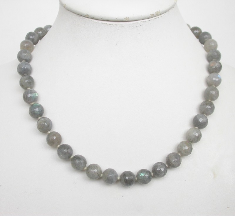 Authentic 17" 10mm 100% natural labradorite round labradorite beads necklace