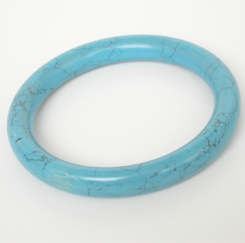 AAA Natural round sky-blue turquoise Bracelet c1695
