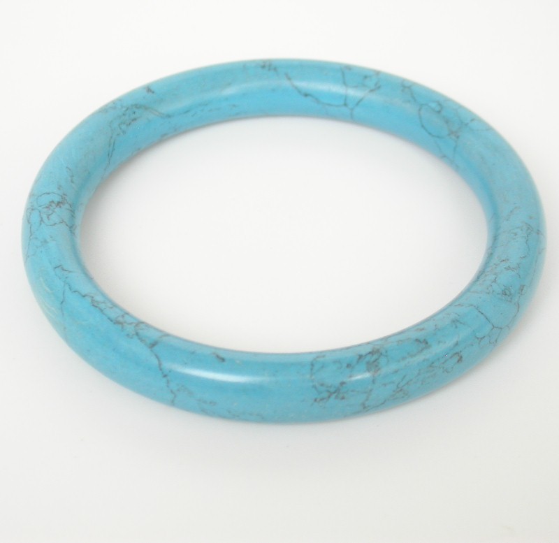 AAA Natural round sky-blue turquoise Bracelet c1695