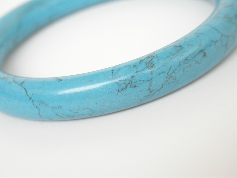 AAA Natural round sky-blue turquoise Bracelet c1695