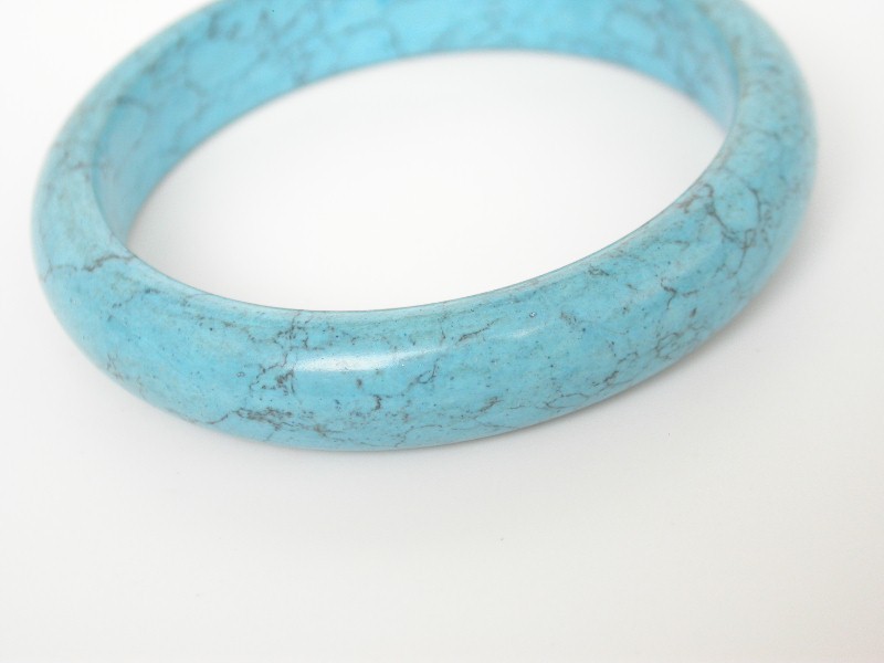 AAA Natural round sky-blue turquoise Bracelet c1696