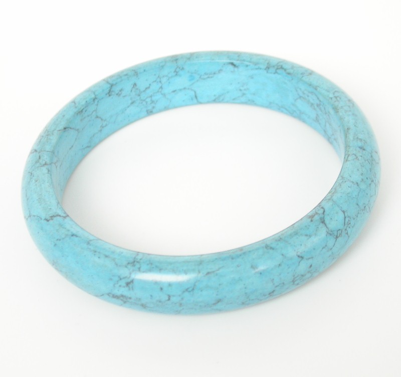 AAA Natural round sky-blue turquoise Bracelet c1696