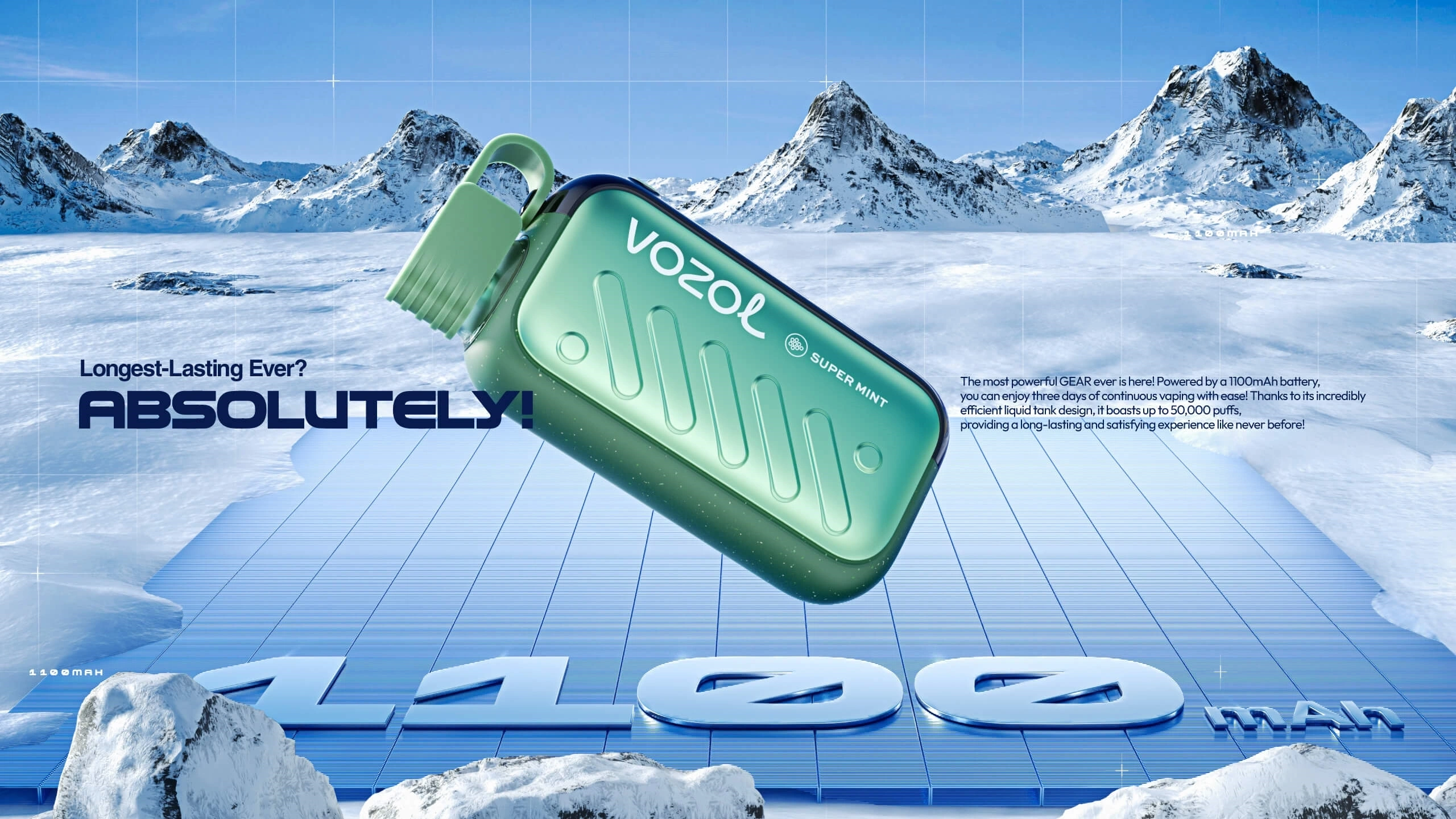 VOZOL GEAR ICE & SWEET 50000 Puffs｜日本7〜10日到着・超大容量50,000パフ・爽快クール＆スイートデバイス