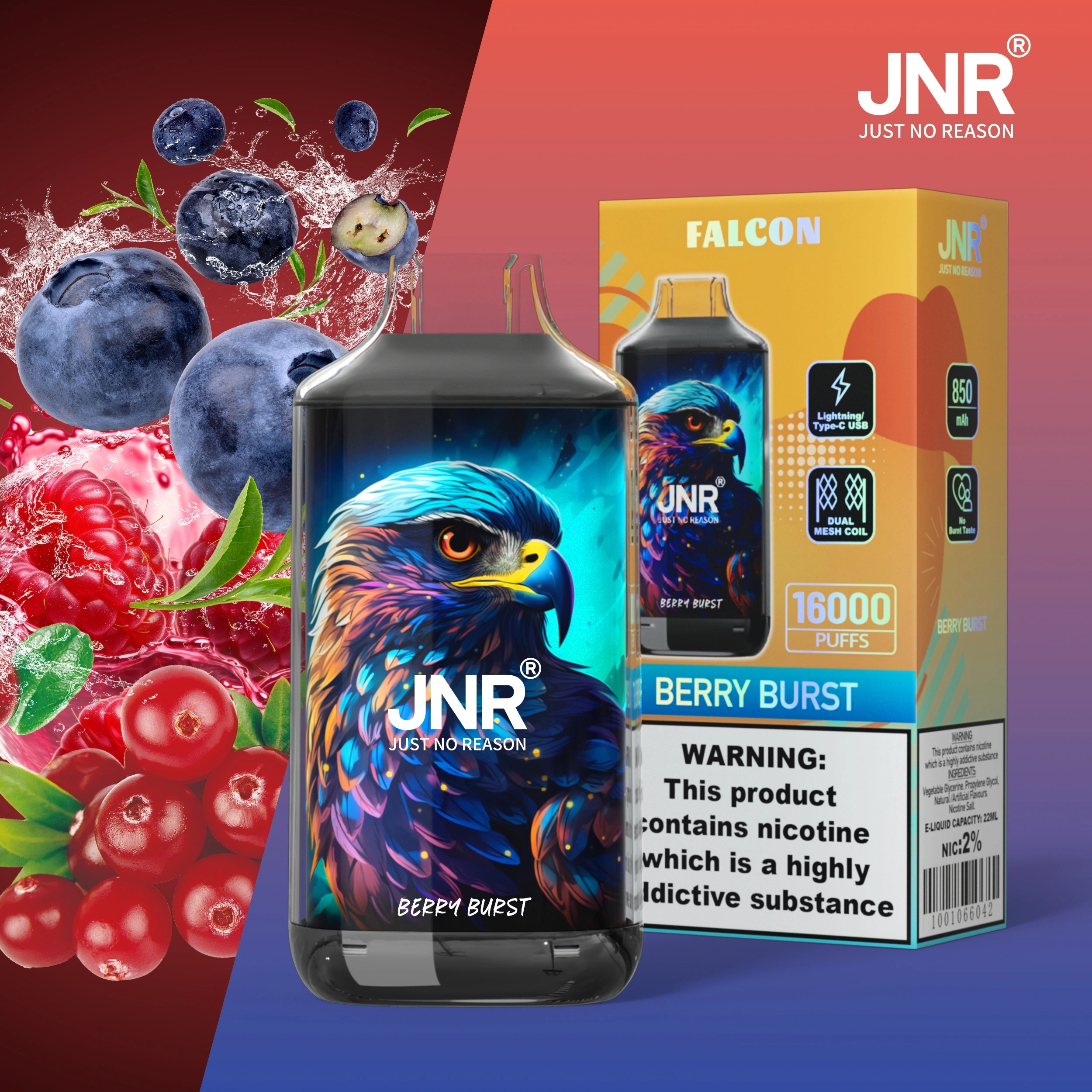 JNR Falcon 16000 Puffs｜日本7〜10日到着・16,000パフ大容量・デュアルメッシュ＆高性能バッテリーデバイス