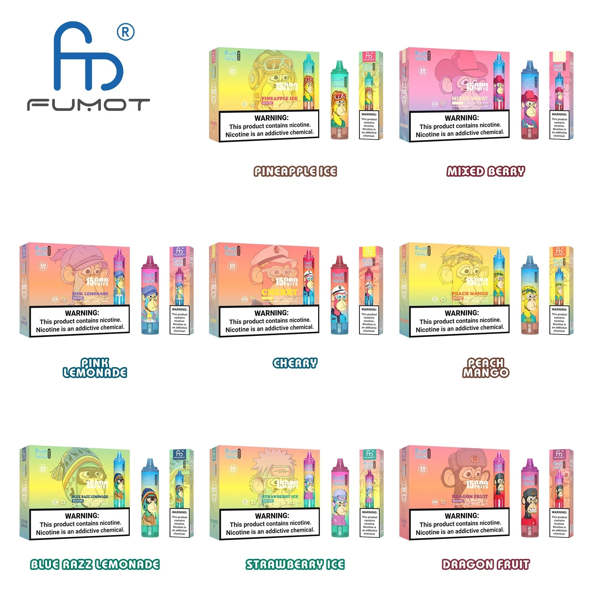 RandM Fumot Tornado 15000 Puffs｜日本7〜10日到着・15,000パフ大容量・デジタル表示＆メッシュコイル搭載デバイス