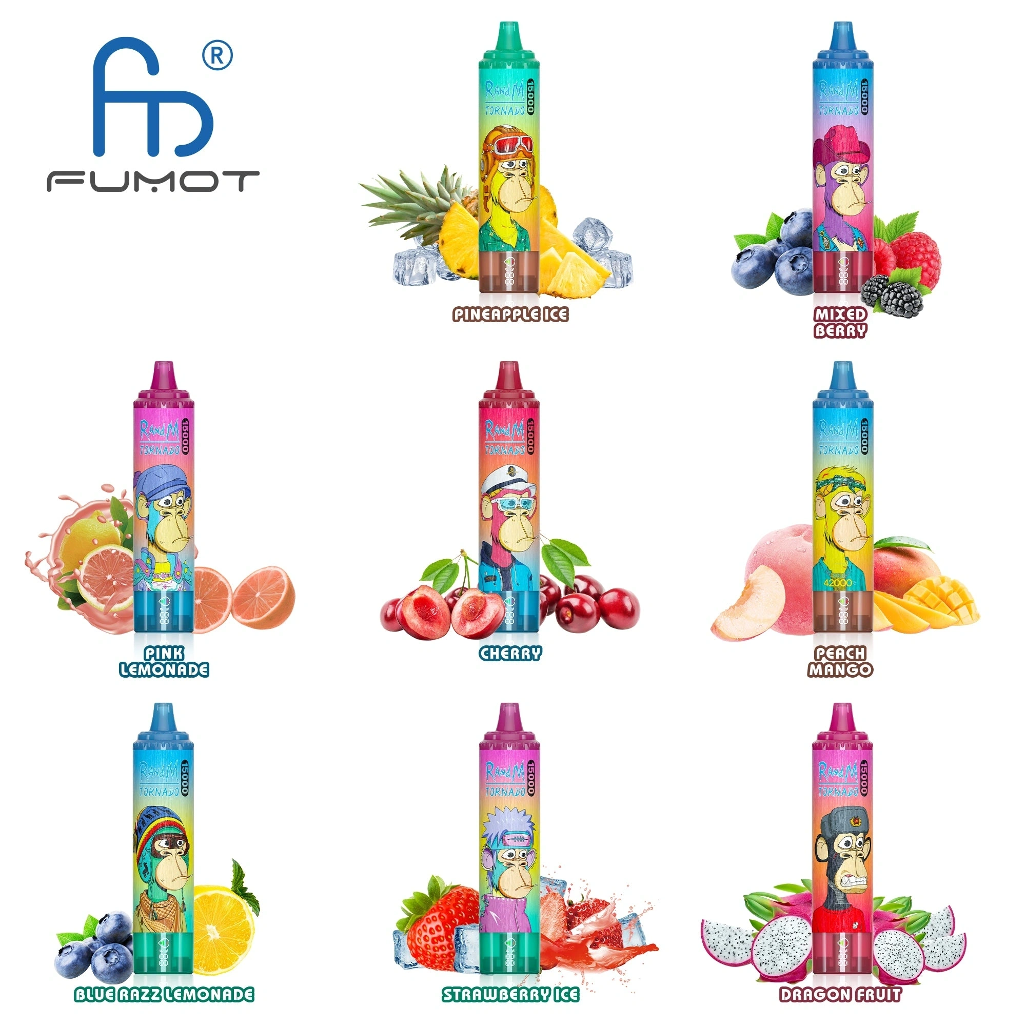 RandM Fumot Tornado 15000 Puffs｜日本7〜10日到着・15,000パフ大容量・デジタル表示＆メッシュコイル搭載デバイス
