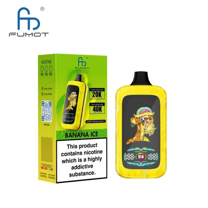 Fumot Digital Monkey 40000 Puffs｜日本7〜10日到着・40,000パフ大容量・デジタル表示搭載スマートデバイス  7～10営業日で到着します
