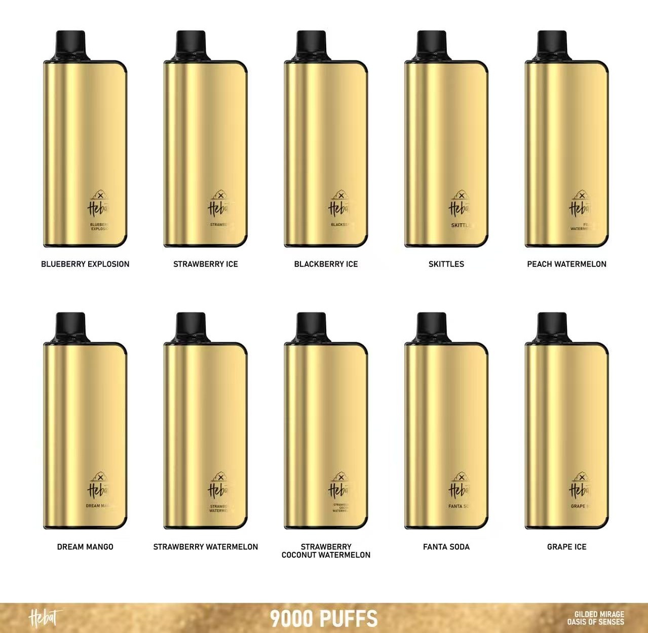 HEBAT 9000 Puffs Australia – 2350mAh Battery, 22ml E-Liquid, LED Display & 10 Flavours