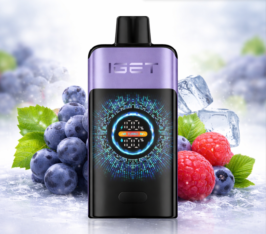 Raspberry Grape Ice Disposable Vape Australia | IGET ONE 12000 Puffs