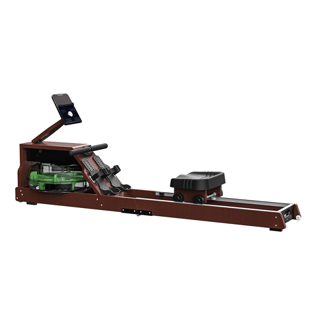 Premium Mahogany-Aesthetic Folding Water Rower with Vibrant Green Impeller,MY SHOP,Premium Mahogany-Aesthetic Folding Water Rower with Vibrant Green Impeller