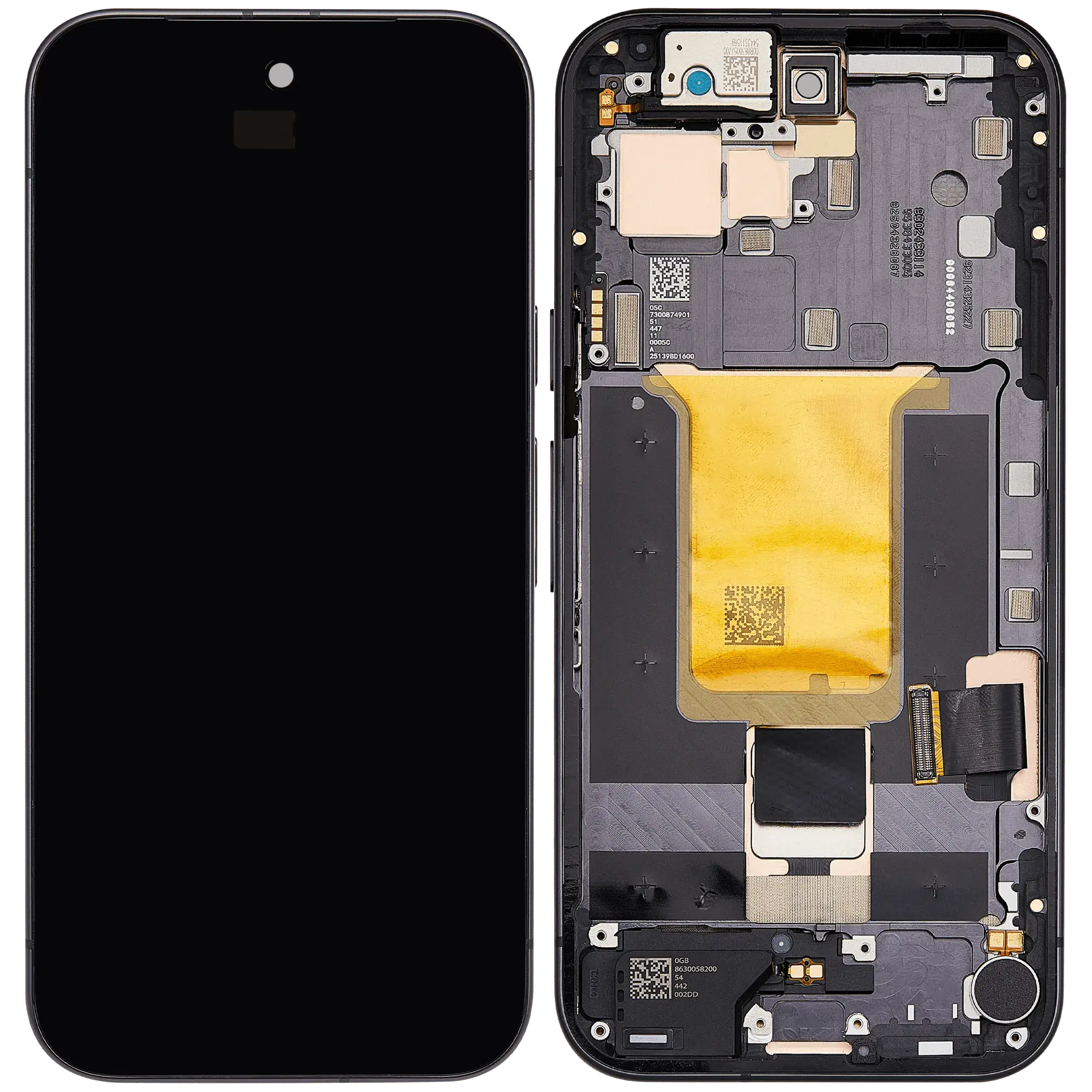 OLED Assembly With Frame (With Fingerprint Sensor ) For Google Pixel 9A (Obsidian)
