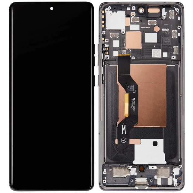OLED Assembly With Frame For Motorola Moto Edge 50 (XT2407-3 / 2024) (Koala Gray)