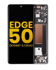 OLED Assembly With Frame For Motorola Moto Edge 50 (XT2407-3 / 2024) (Koala Gray)