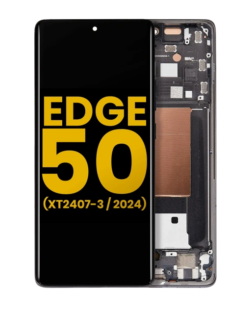 OLED Assembly With Frame For Motorola Moto Edge 50 (XT2407-3 / 2024) (Koala Gray)