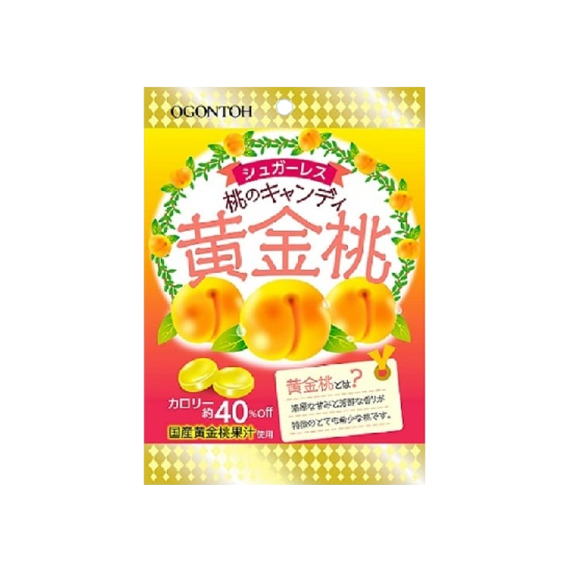 OGONTOH Low-Calorie Golden Peach Flavored Sugar-Free Candy Bag 37g