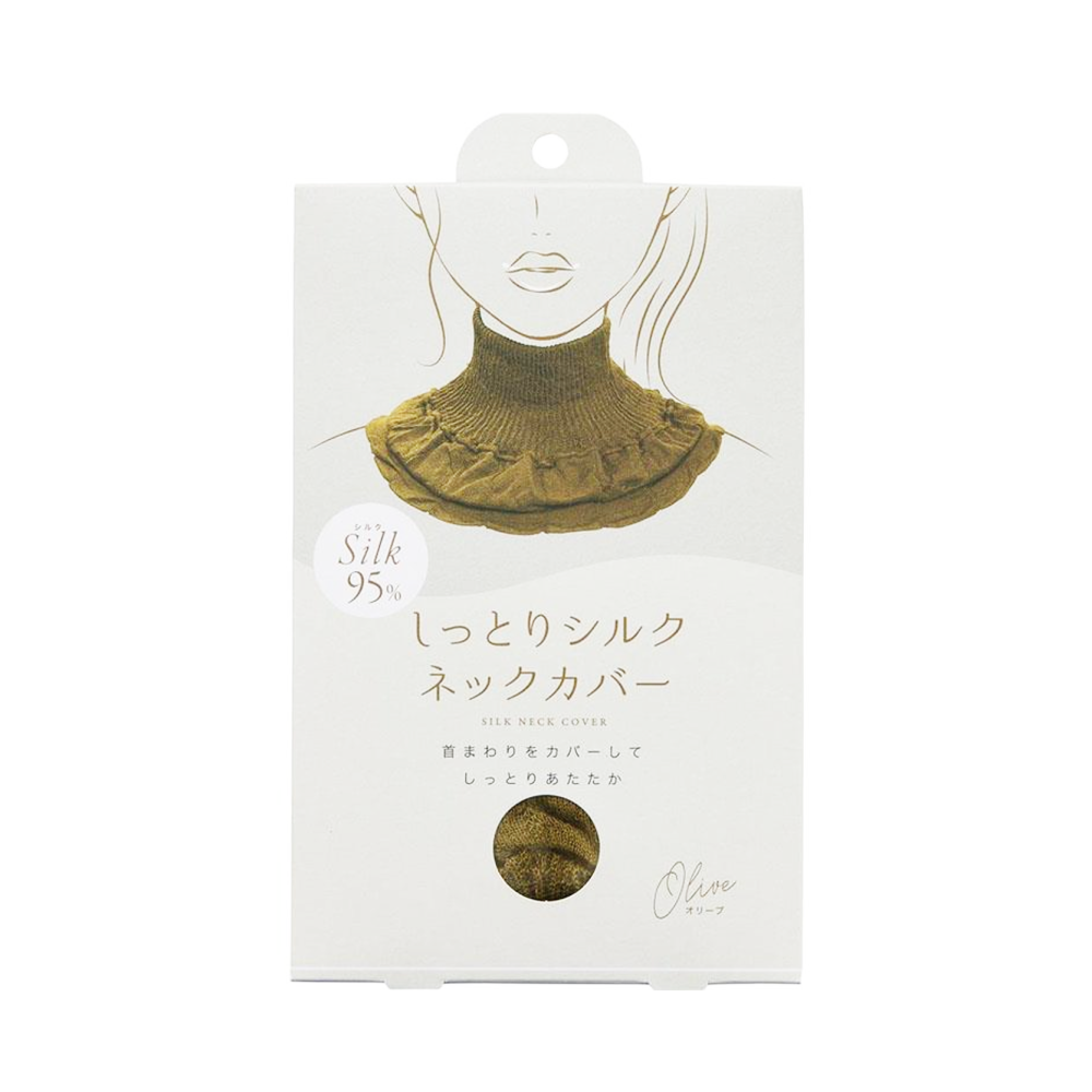 COGIT silk high-neck necktie #olive 1 piece simple and versatile/sunscreen and cold resistance