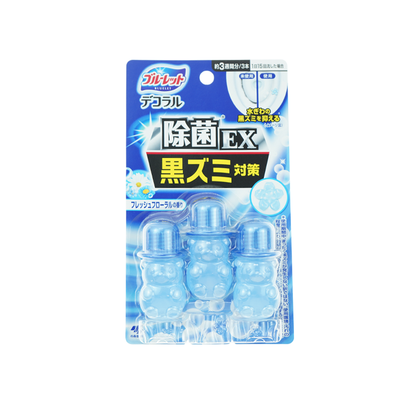 Kobayashi Pharmaceutical Squeeze-type Toilet Deodorizing and Disinfecting Gel Fresh Floral Scent 7.5g × 3 packs