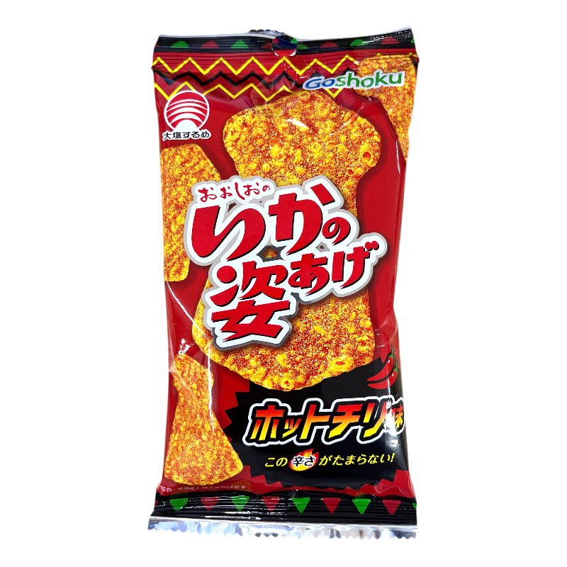 Goshoku Squid Oil Fried Crispy Chips Spicy Flavor Bagged 4 Pieces
