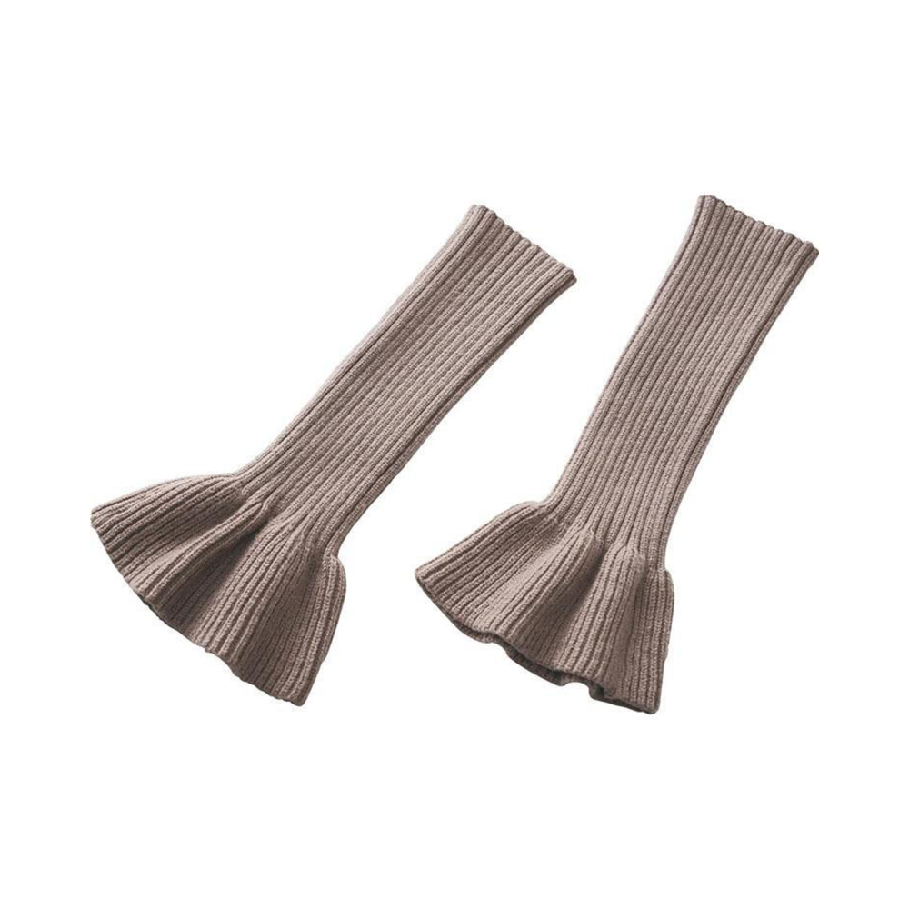 COGIT knitted warm false trumpet sleeves #mocha color 1 pair Fashionable warm/adding layering effect