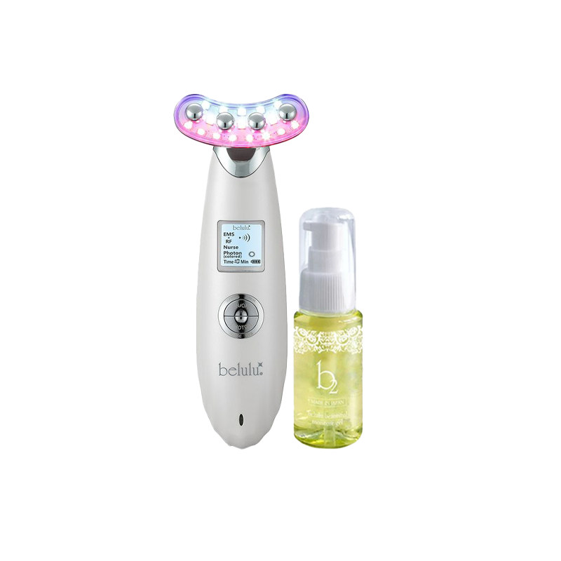 Belulu Rebirth Upgrade Version White Model Pulling Tightening Facial RF Beauty Import Instrument + Beauty Essence Set KRD1033N-WT