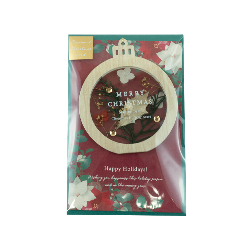 APJ Glass Flower House Decorative Christmas Card #Red 1pc Creative Multi-purpose/Christmas Style