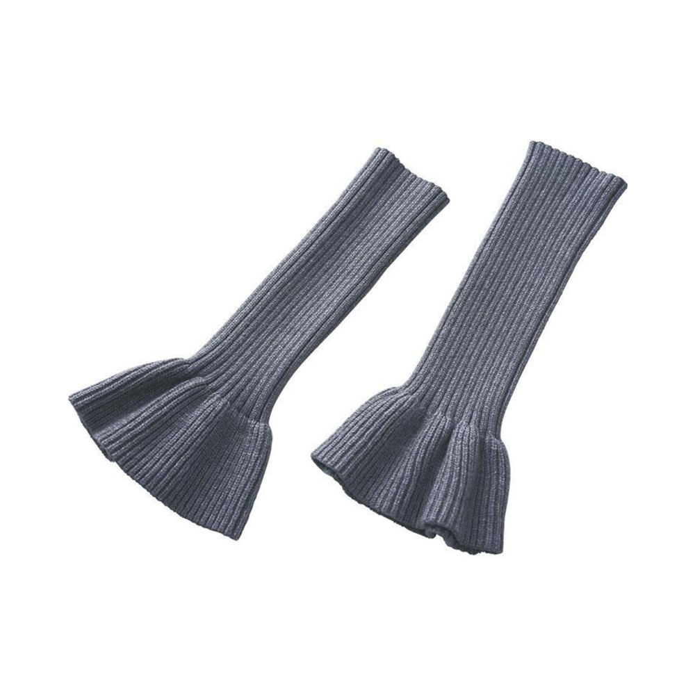COGIT knitted warm false trumpet sleeves #charcoal gray 1 pair Fashionable warmth/adding a sense of layering