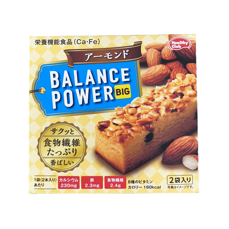 Healthy Club BALANCE POWER BIG Nutritional Meal Replacement Cookies #Almond Flavor Box of 2 Packs