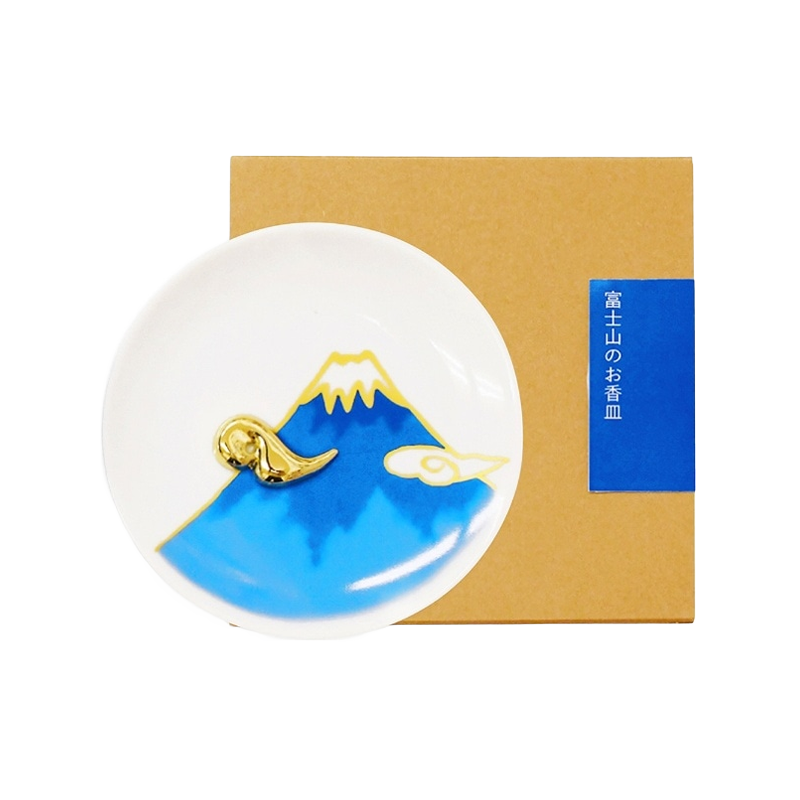 YOU YOU ANG  Blue Mount Fuji Incense Plate (1 Piece)