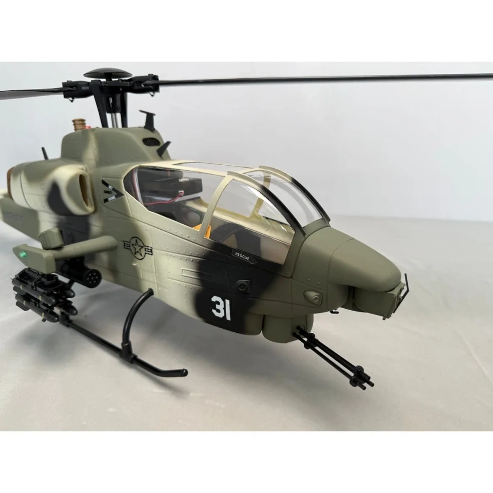 Roban 470 Size AH-1W Cobra Jungle Camo RC Helicopter GPS Mode X2 Flight Control with Realistic LED Lights RTF Version