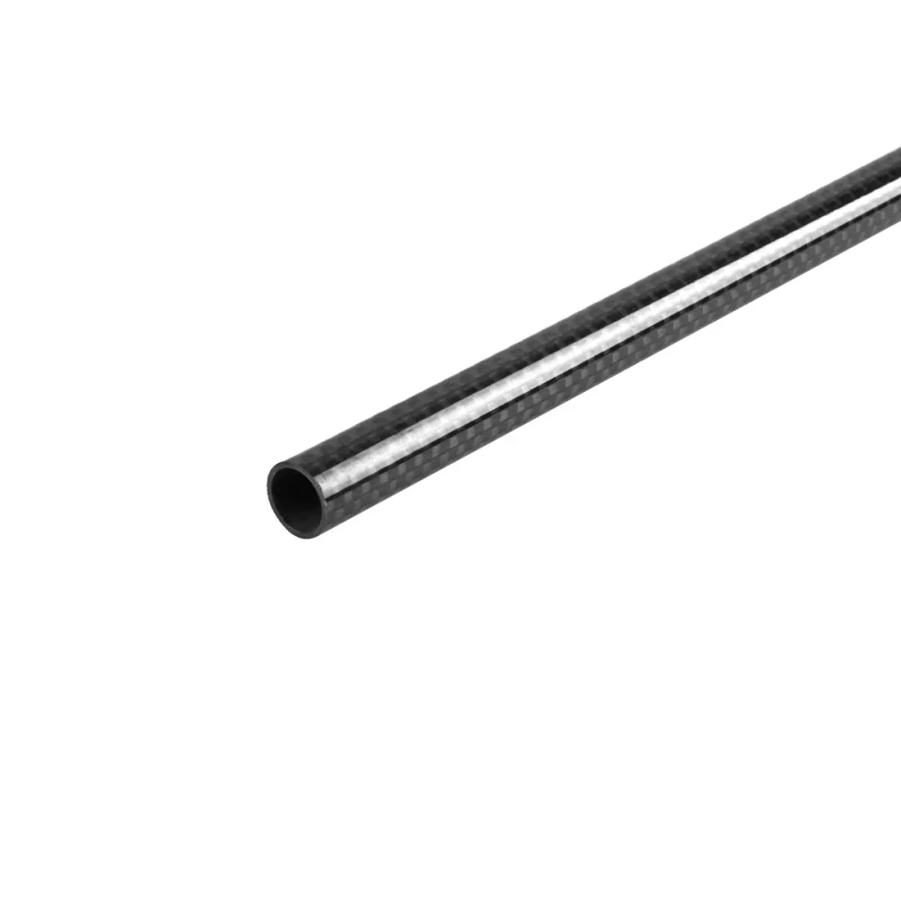 3K Gloss Black Carbon Fiber Tube 500mm Multi-Size Round Rods High-Strength for RC Models & DIY Projects