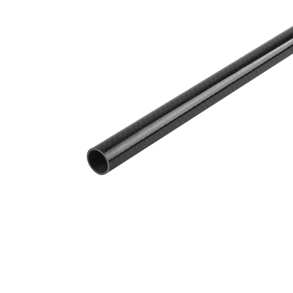 3K Gloss Black Carbon Fiber Tube 500mm Multi-Size Round Rods High-Strength for RC Models & DIY Projects