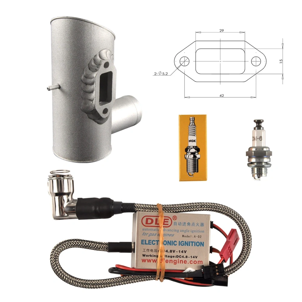 DLE 61CC Gas Engine Single Cylinder Two Stroke Side Exhaust with CDI & Muffler