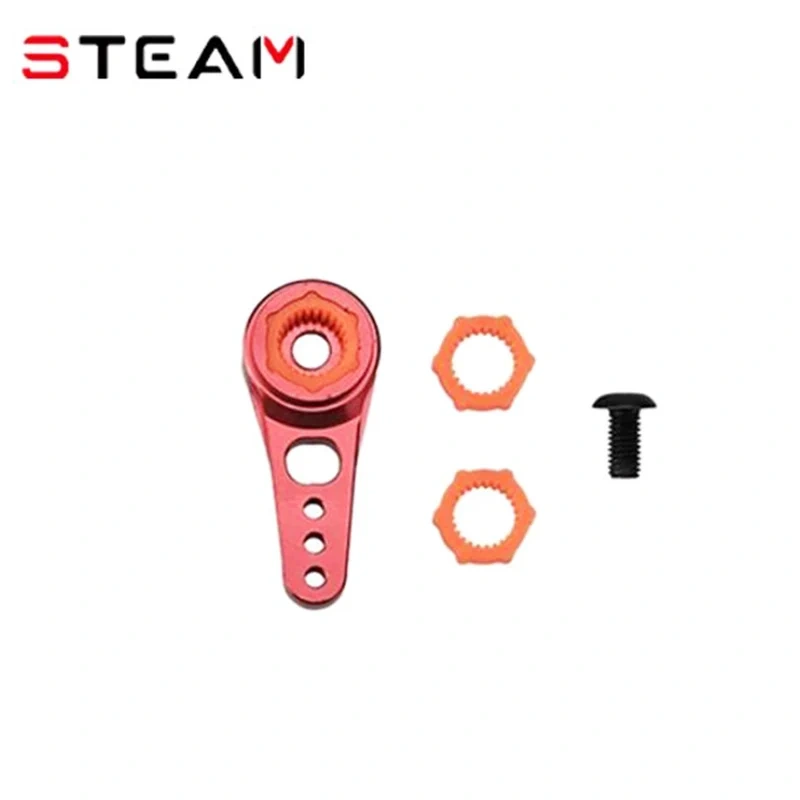 Steam 25T Frangible Servo Arm Set MK6014-2 Red MK6016 - Metal Breakaway Servo Saver for RC Car Crawler