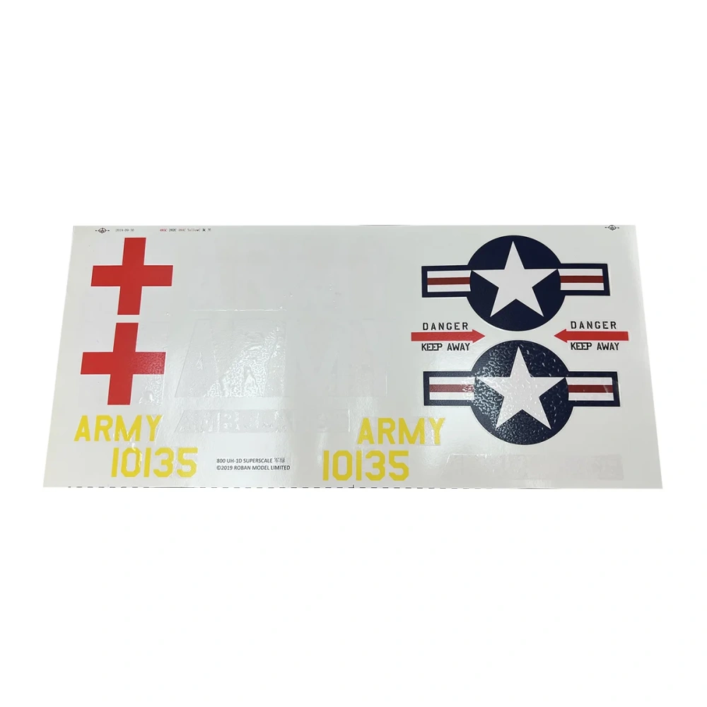 Roban 800 Size UH-1D Fuselage Spare Parts - Nose Cover Window Tail Landing Gear Wood Spacers Replacement