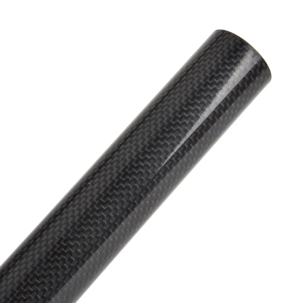 3K Gloss Black Carbon Fiber Tube 500mm Multi-Size Round Rods High-Strength for RC Models & DIY Projects