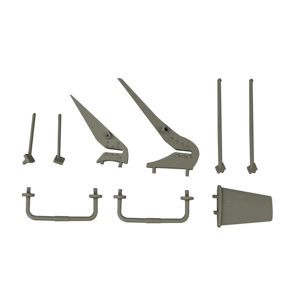 Roban 800 Size UH-1D Fuselage Spare Parts - Nose Cover Window Tail Landing Gear Wood Spacers Replacement