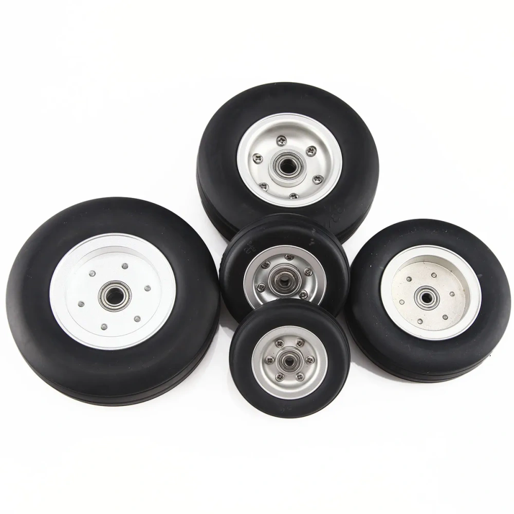 XAERO 1pcs 2''/2.25''/2.5''/2.75''/3''/3.25''/3.5''/3.75''/4''inch Rubber Tires Wheel with Aluminum Alloy Hub for RC Model Plane