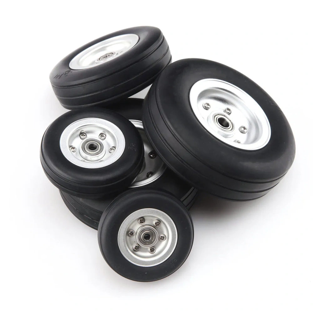 XAERO 1pcs 2''/2.25''/2.5''/2.75''/3''/3.25''/3.5''/3.75''/4''inch Rubber Tires Wheel with Aluminum Alloy Hub for RC Model Plane