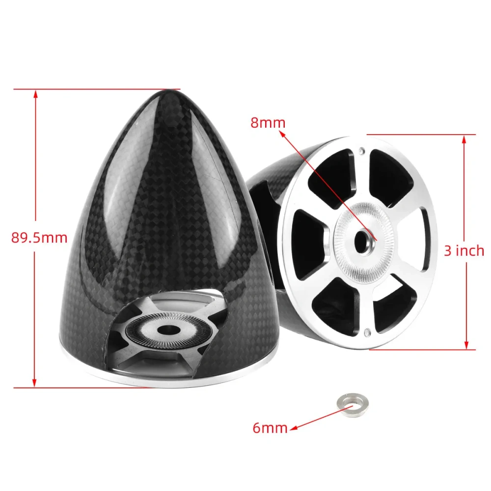 XAERO 1 PCS Carbon Fiber 2-Blade Spinner Cone 1.75" to 4" for RC Electric Airplane