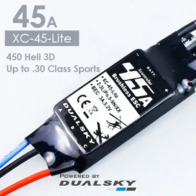 Dualsky Brushless ESC Series, 12A/22A/45A/65A Speed Controllers for RC Aircraft & Drone