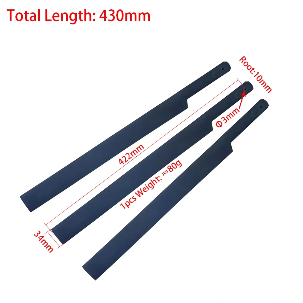 JDHMBD 500 3-Blade 4-Blade 5-Blade Main Rotor Head Assembly Scale RC Helicopter Propeller Blades for Align T-REX 500 Parts