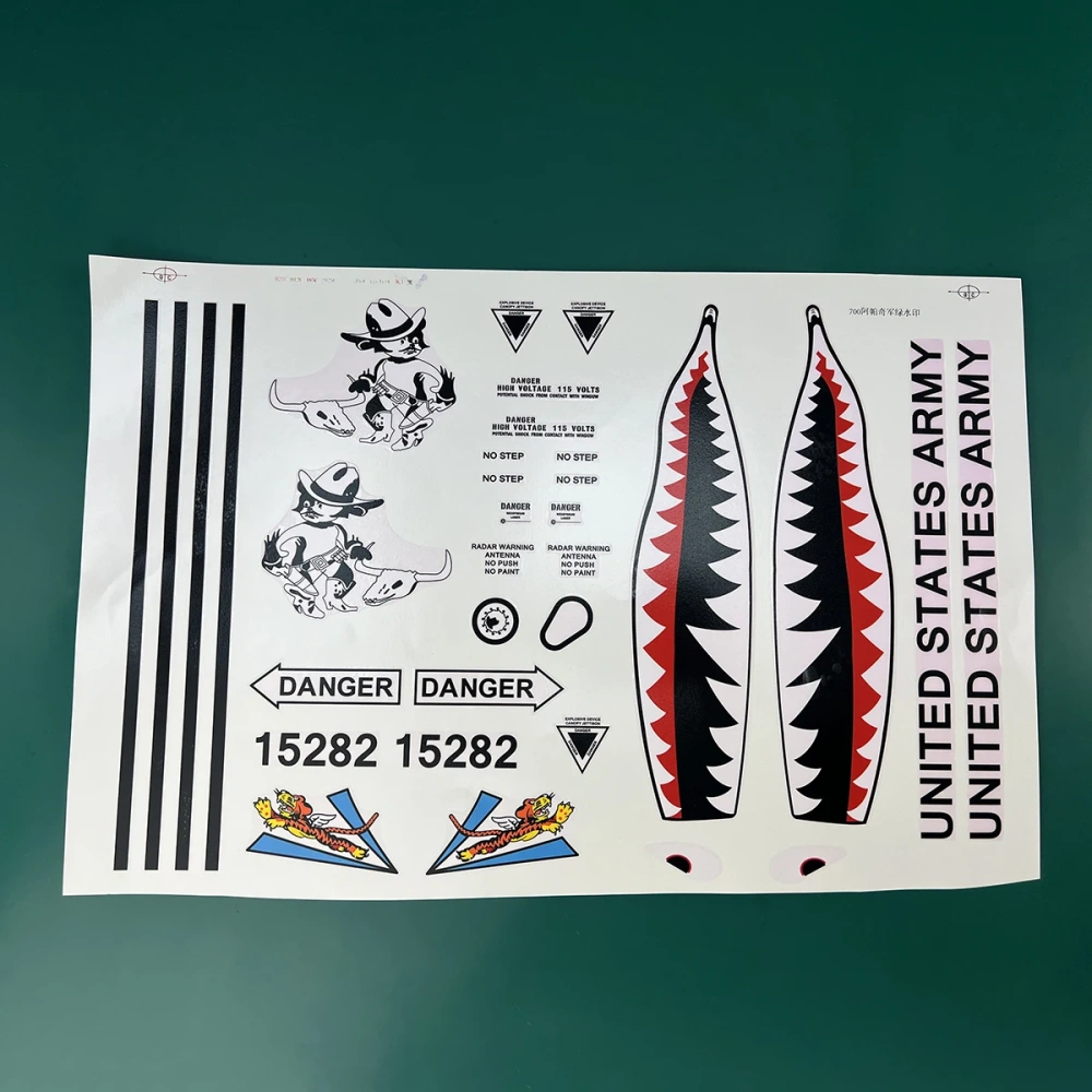 Roban 700 Size AH-64 Fuselage Spare Parts - Nose Cover Window Tail Landing Gear Wood Spacers Replacement