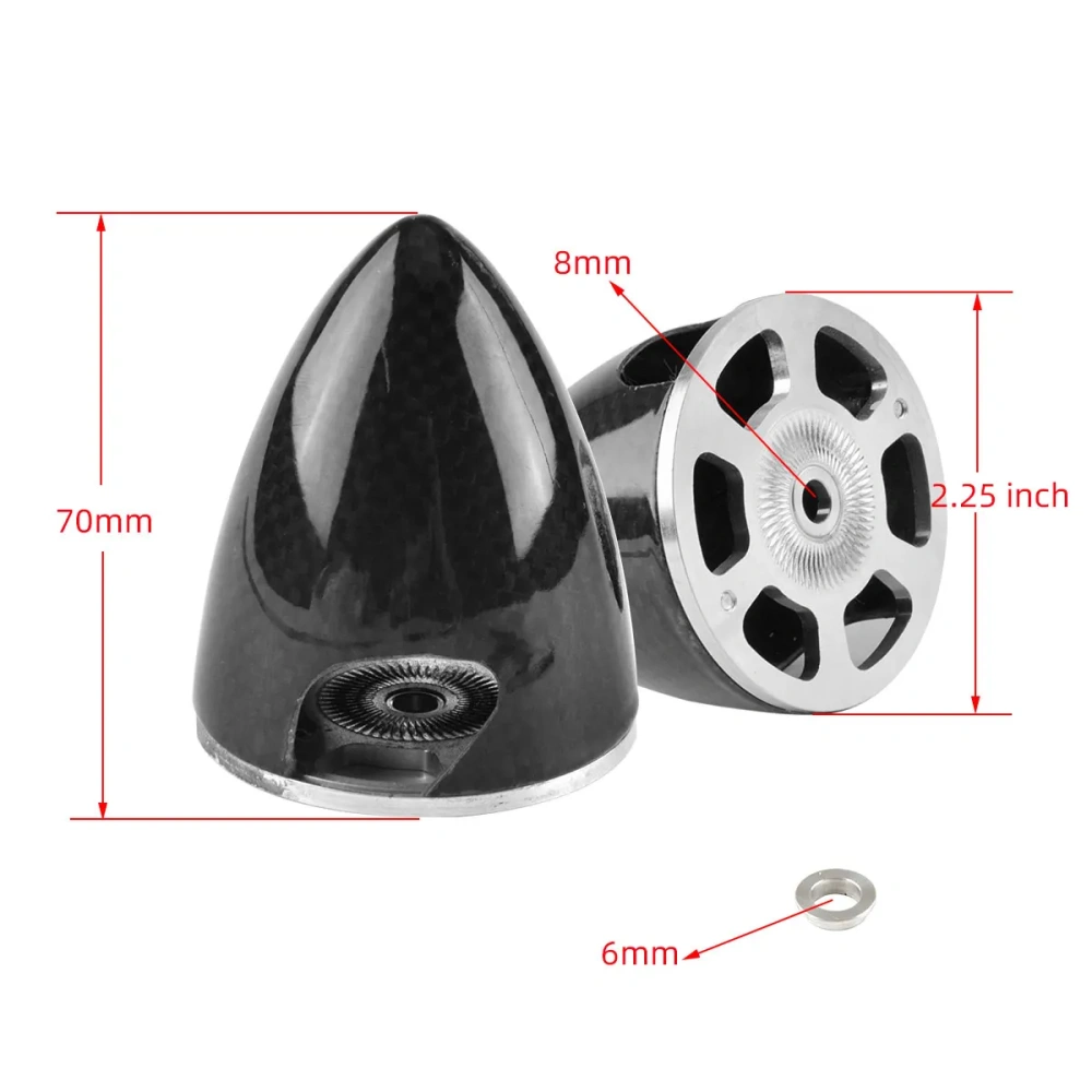 XAERO 1 PCS Carbon Fiber 2-Blade Spinner Cone 1.75" to 4" for RC Electric Airplane